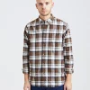 Anton Brushed Flannel Check Taupe