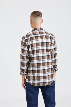 Anton Brushed Flannel Check Taupe