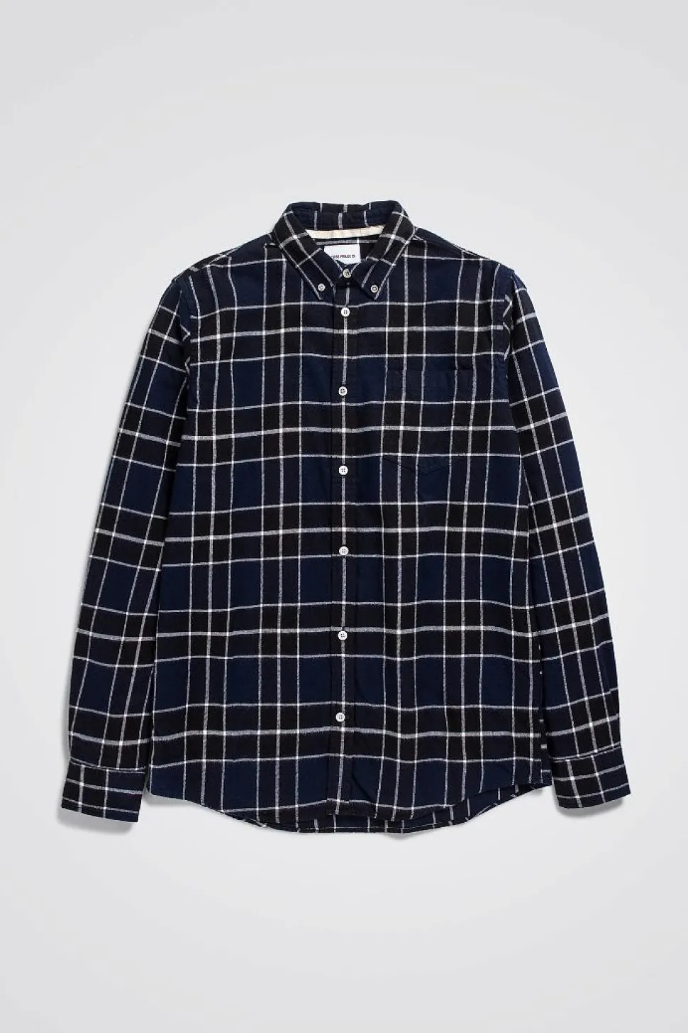 Anton Brushed Flannel Check Dark Navy
