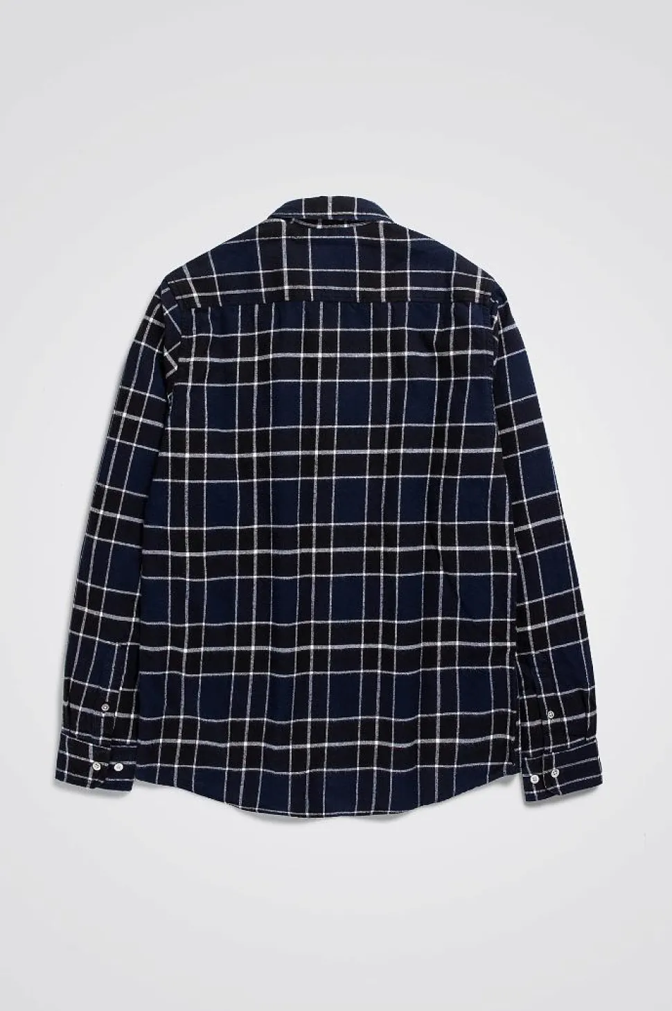 Anton Brushed Flannel Check Dark Navy