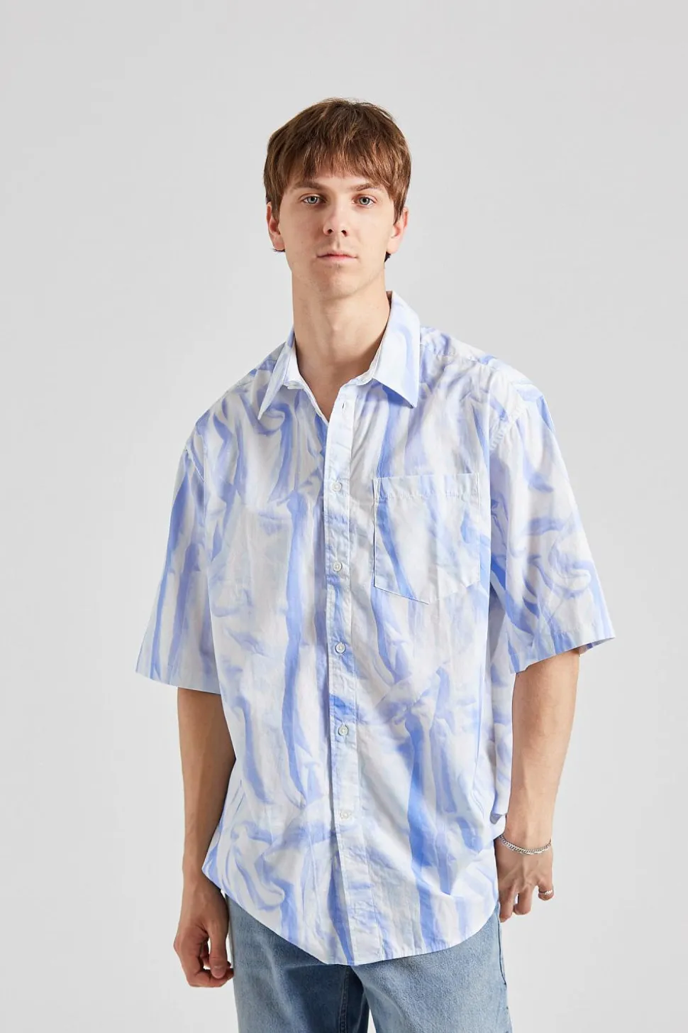 Aron SS Shirt Creased Print