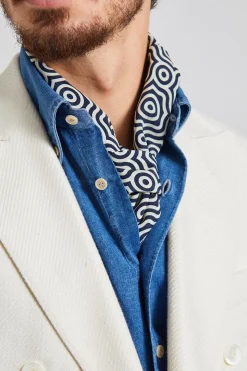 Ascot Silk Scarf Navy