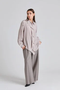 Asymmetric Ruffle Blouse Heather