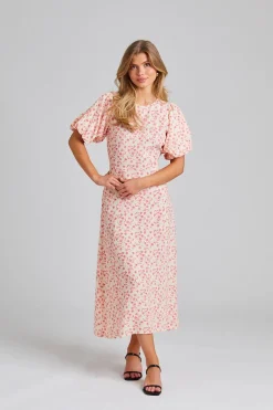 Athilda Dress Cream Pink Flower