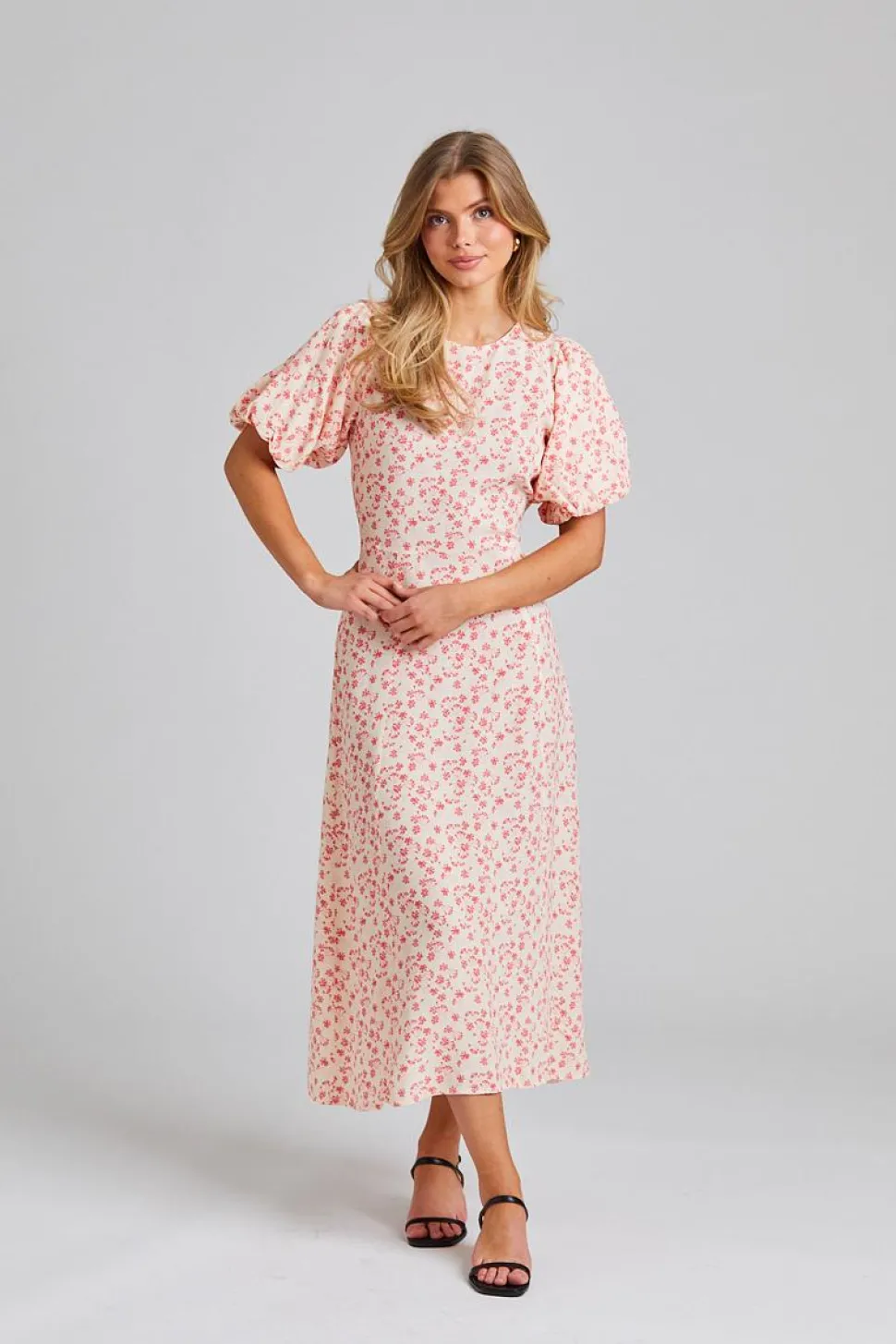 Athilda Dress Cream Pink Flower