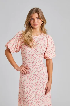 Athilda Dress Cream Pink Flower