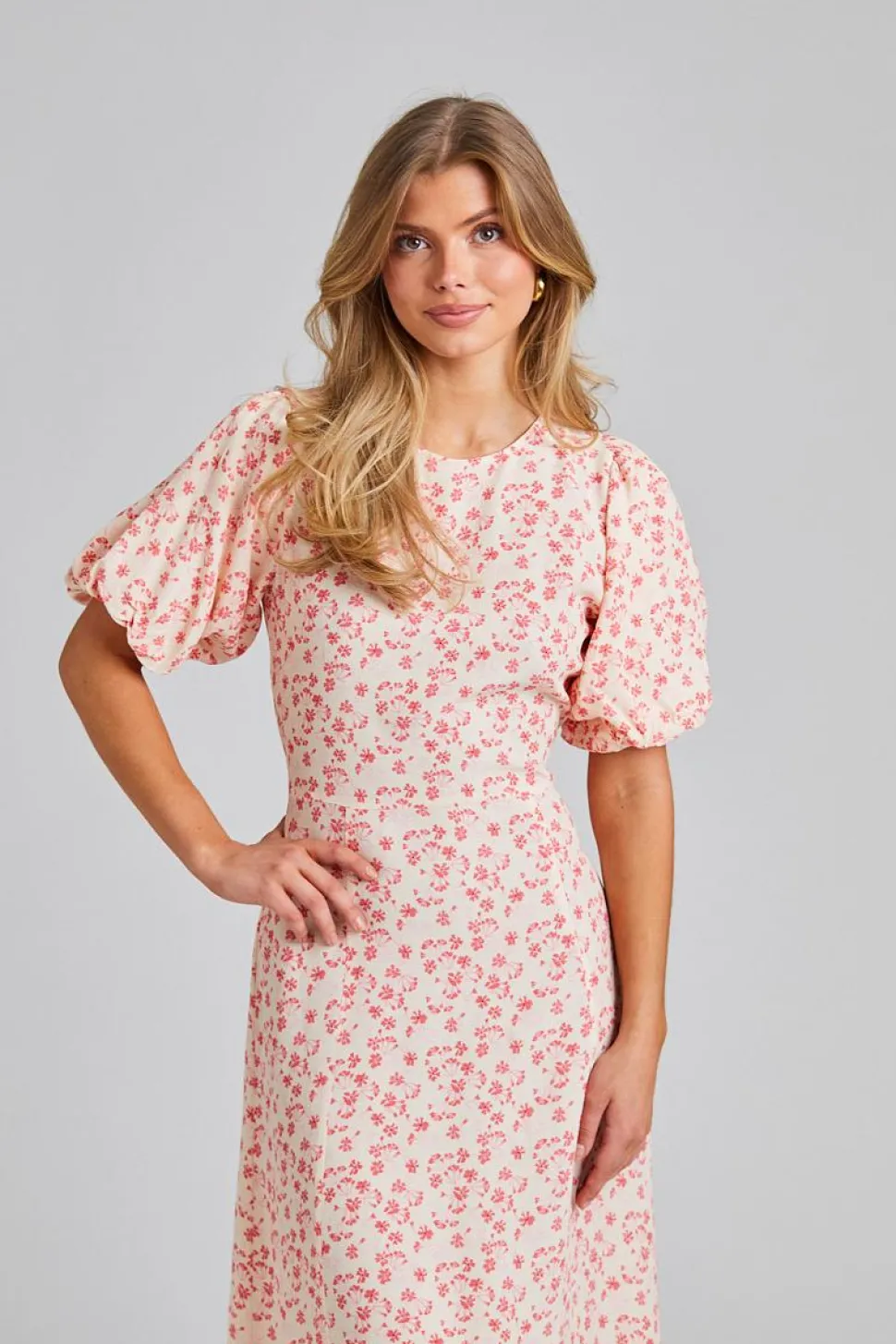 Athilda Dress Cream Pink Flower