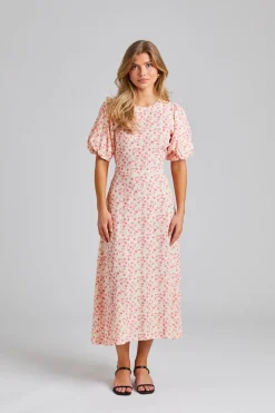Athilda Dress Cream Pink Flower