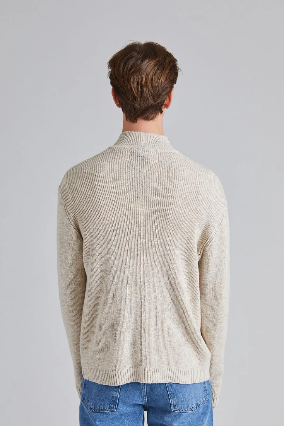 Atlantic Zip Cardigan Sand Mix