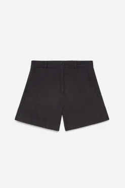 Baggy Cotton Shorts Washed Black