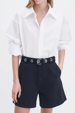 Baggy Cotton Shorts Washed Black