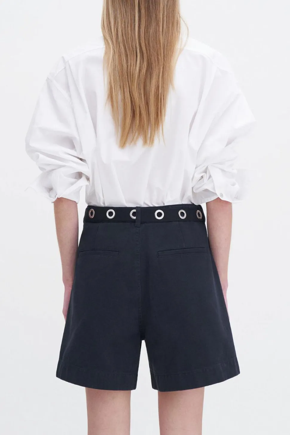 Baggy Cotton Shorts Washed Black