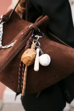 Baseball Bag Charm Beige