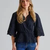 Bea V-Neck Blouse Black