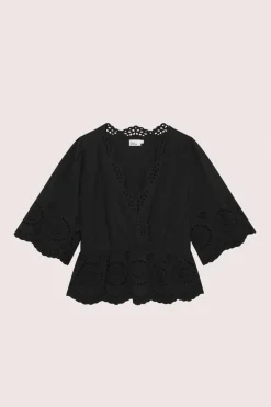 Bea V-Neck Blouse Black