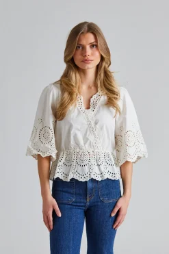 Bea V-Neck Blouse White