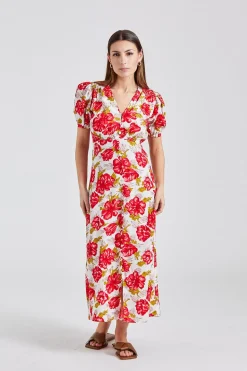 Bellavista Midi Dress Isadora Floral Red
