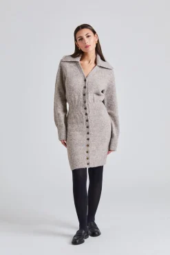 Bern Knitted Mini Dress Beige