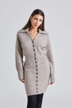 Bern Knitted Mini Dress Beige