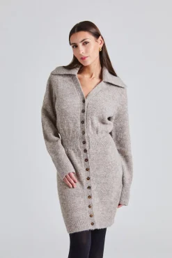 Bern Knitted Mini Dress Beige