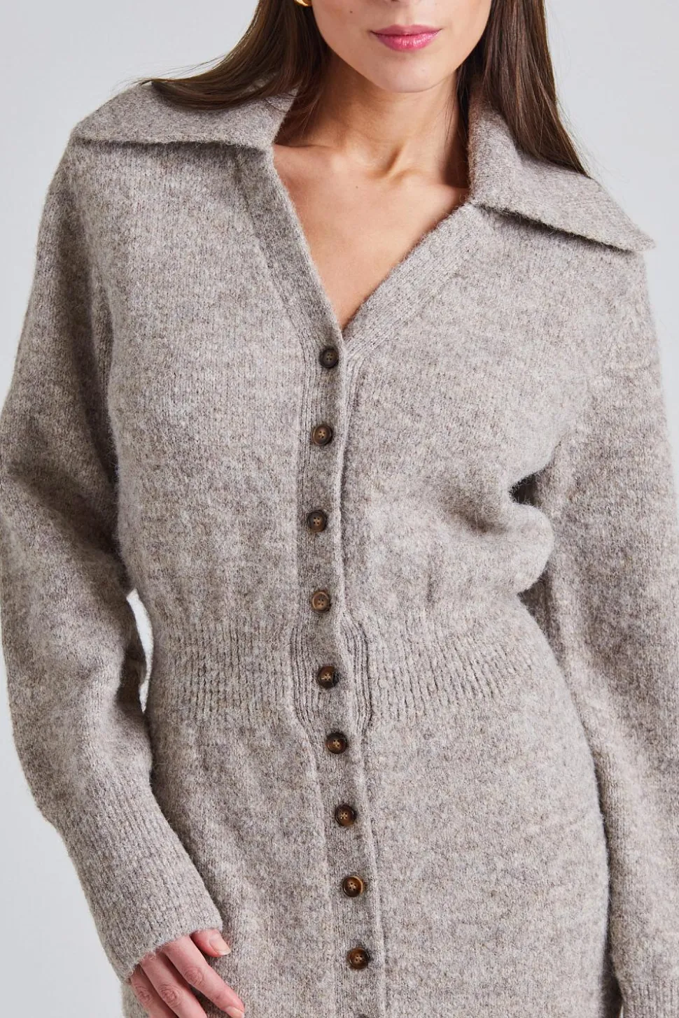 Bern Knitted Mini Dress Beige