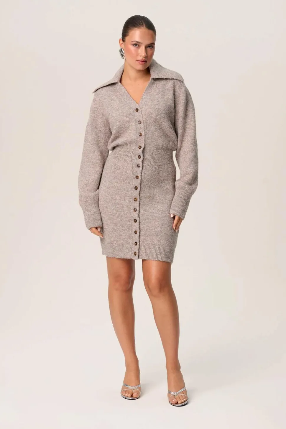 Bern Knitted Mini Dress Beige
