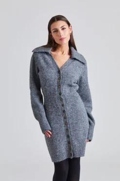Bern Knitted Mini Dress Grey Mel