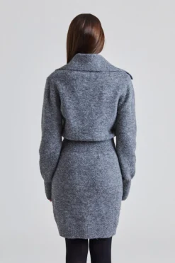 Bern Knitted Mini Dress Grey Mel