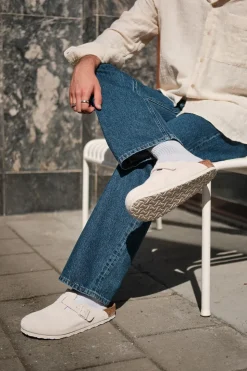 Boston Suede Leather Antique White
