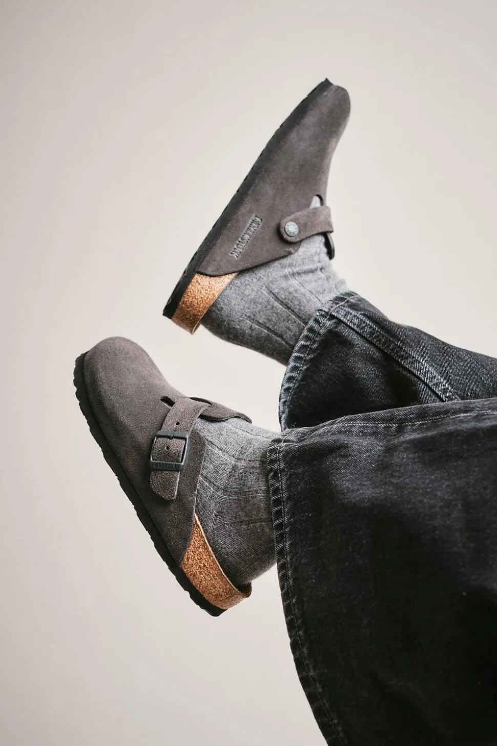 Boston Suede Leather Velvet Grey