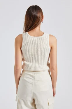 Bouclé Knit Tank Ecru