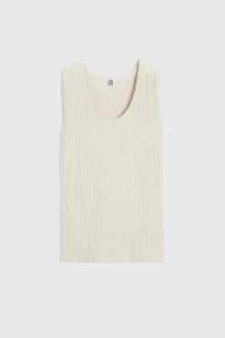 Bouclé Knit Tank Ecru