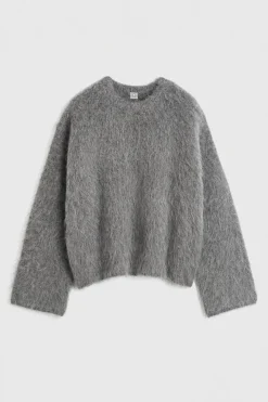 Boxy Alpaca Knit Dark Grey Melange