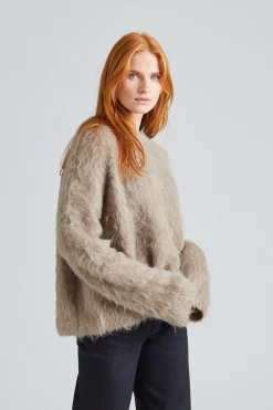 Boxy Alpaca Knit Truffle Melange