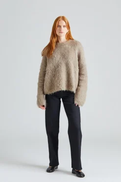 Boxy Alpaca Knit Truffle Melange