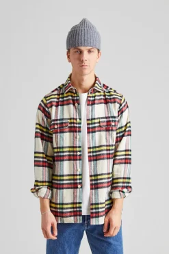 Brushed Cotton Work Shirt Ecru Check