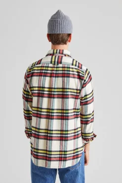 Brushed Cotton Work Shirt Ecru Check