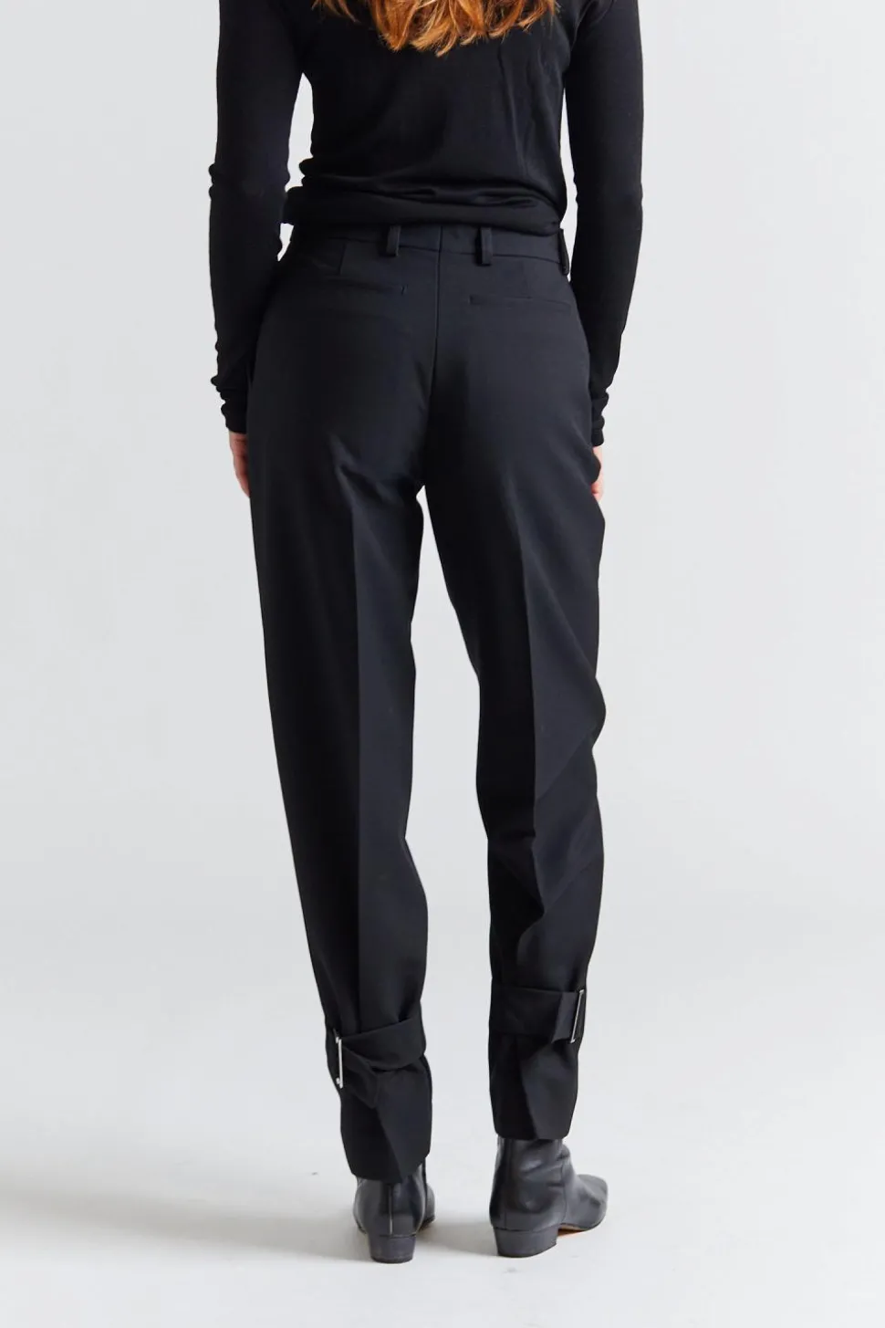 Buckled Slouch Trousers Black