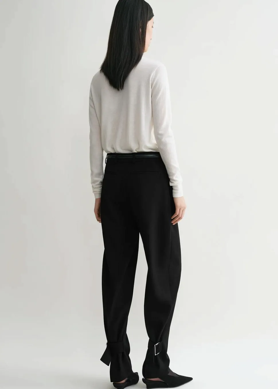 Buckled Slouch Trousers Black