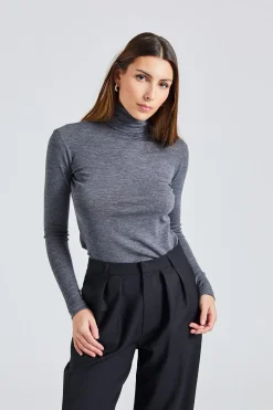 Camilla Wool Polo Mid Grey