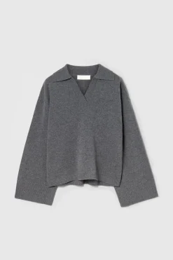 Cape Cod Polo Sweater Gray Melange