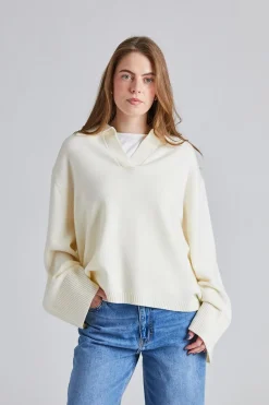 Cape Cod Polo Sweater Macadamia