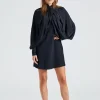 Cape Sleeve Dress Black