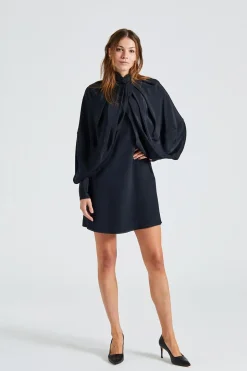 Cape Sleeve Dress Black