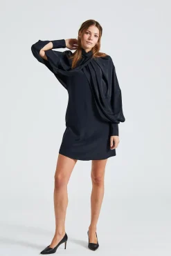 Cape Sleeve Dress Black