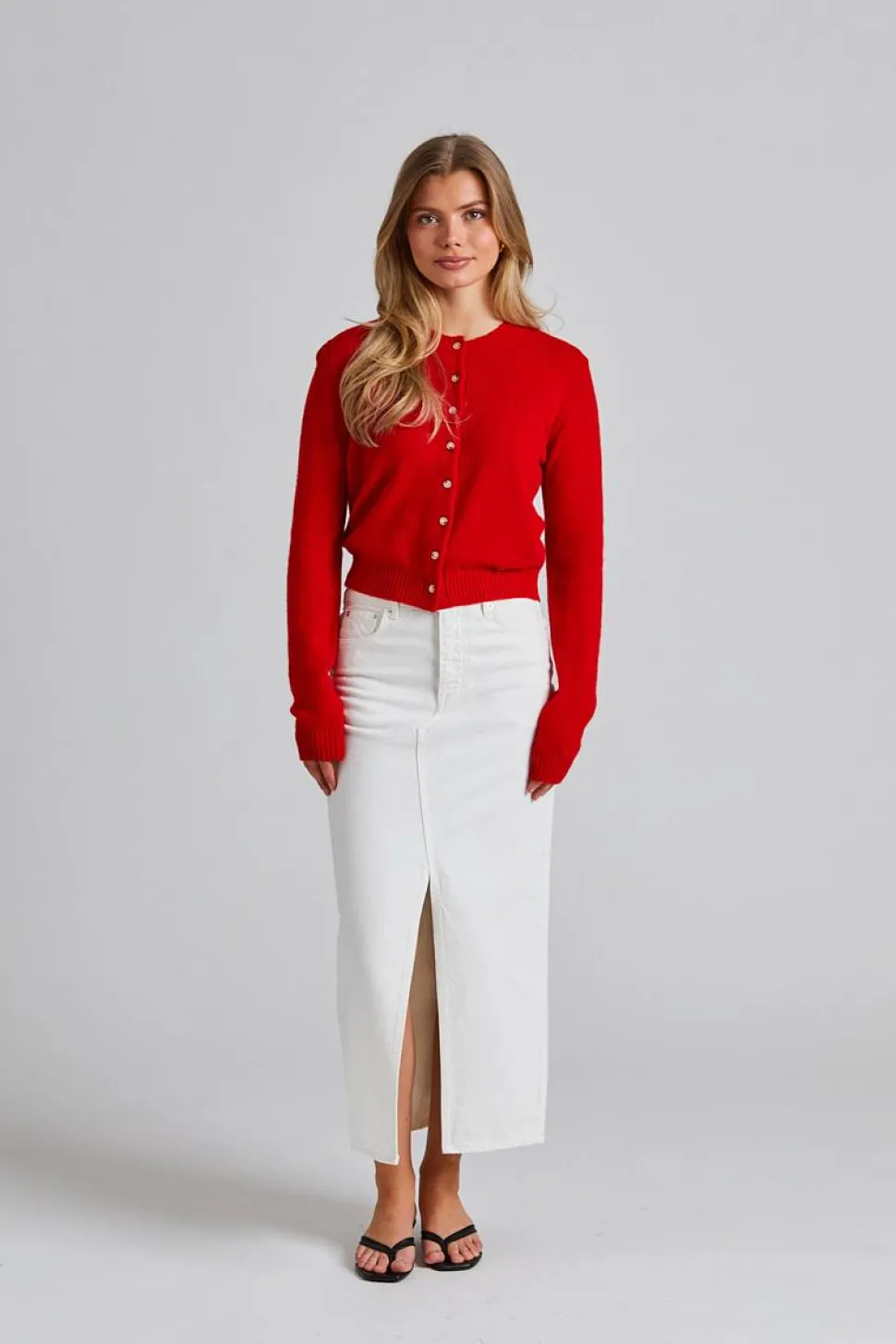 Cashmere Cardigan Red