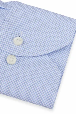 Casual Light Blue Patterned Jersey Shirt Slim