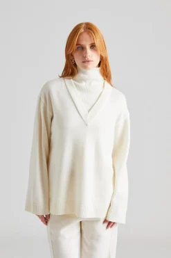 Cedar V Neck Knit Ivory