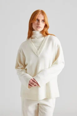 Cedar V Neck Knit Ivory