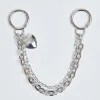 Chain W Plain Heart Bag Charm Silver
